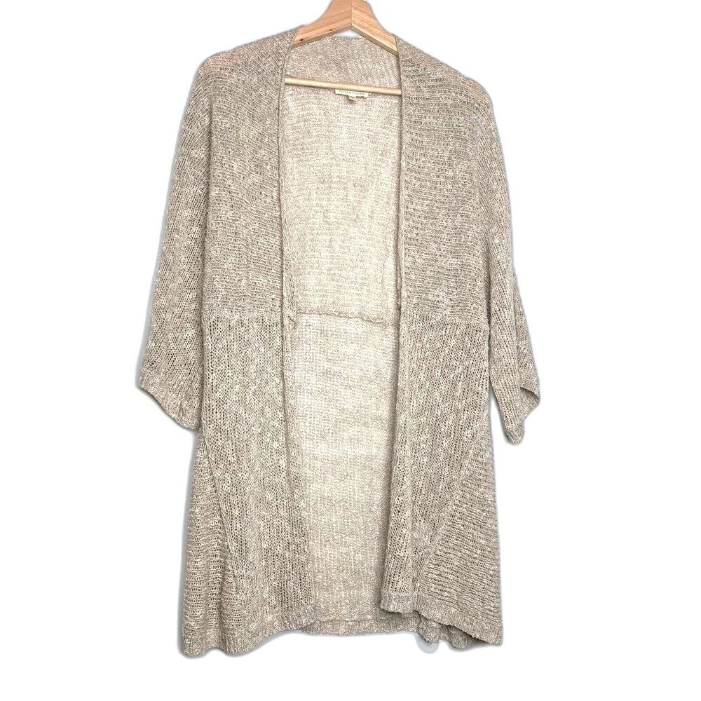 Eileen Fisher Cream Open-Front Cardigan